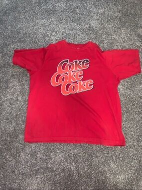 Coca Cola Red Graphic Tee with Stacked Logo